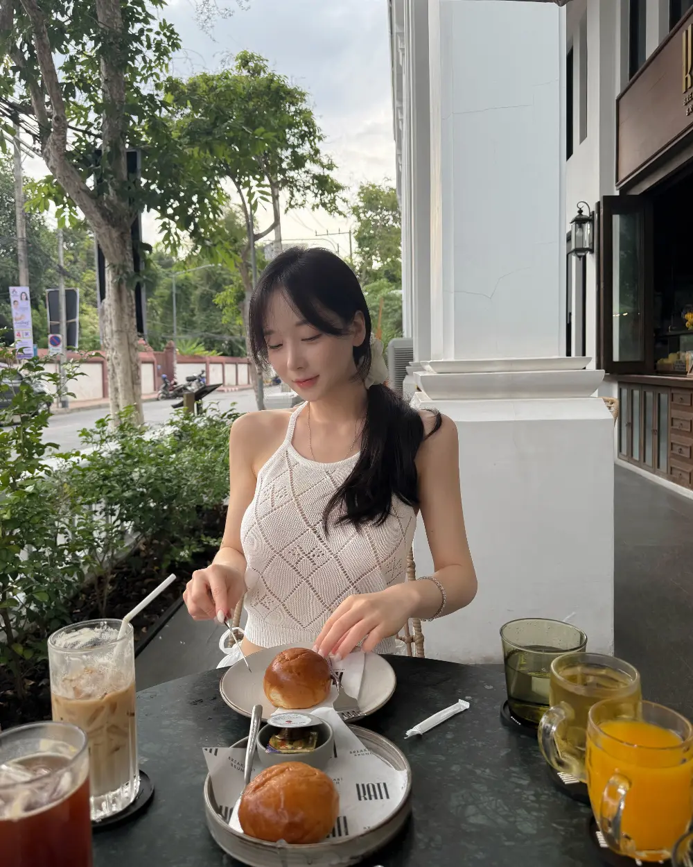프리사이즈 블랙 화이트 파티 드레스 상세 이미지 6