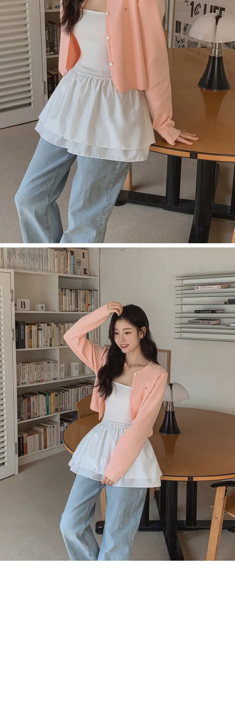 복고 스타일 하의용 블라우스 원피스 상세 이미지 3