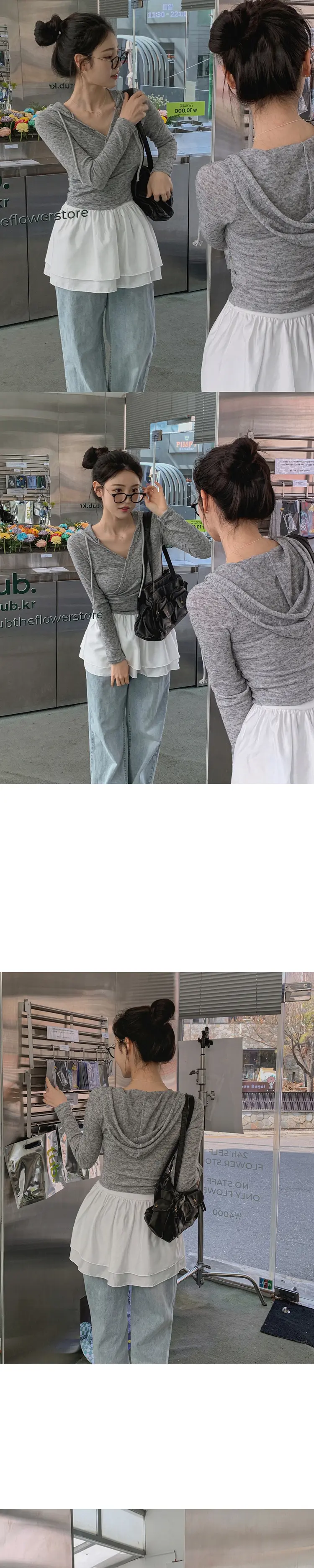 복고 스타일 하의용 블라우스 원피스 상세 이미지 8