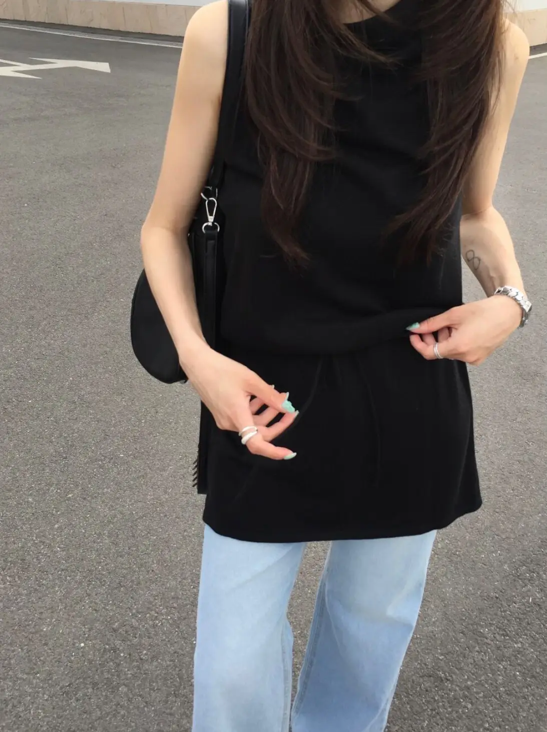 민소매 허리 조절 원피스 상세 이미지 33