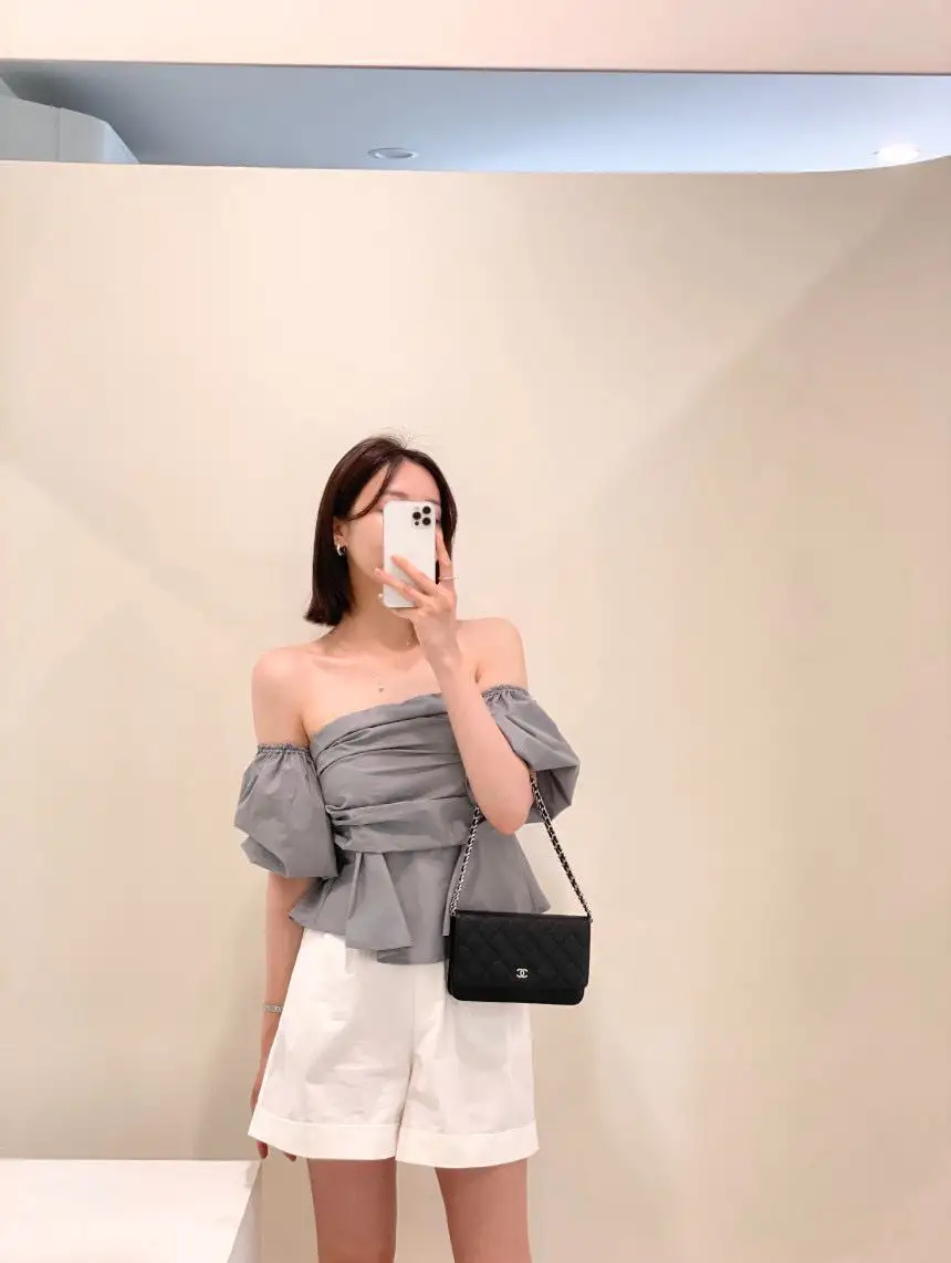 프렌치 오프숄더 튜브탑 민소매 셔츠 상세 이미지 6