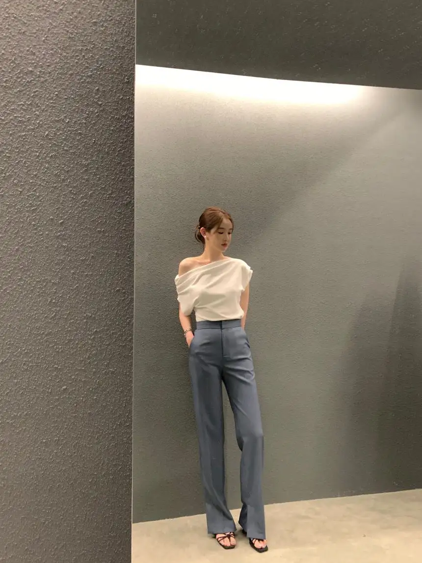프렌치 원숄더 티셔츠 상세 이미지 20