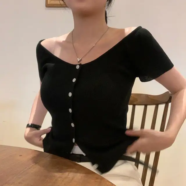 V넥 오프숄더 니트 상세 이미지 58