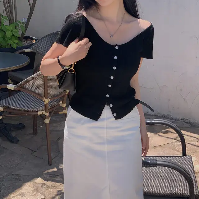 V넥 오프숄더 니트 상세 이미지 67