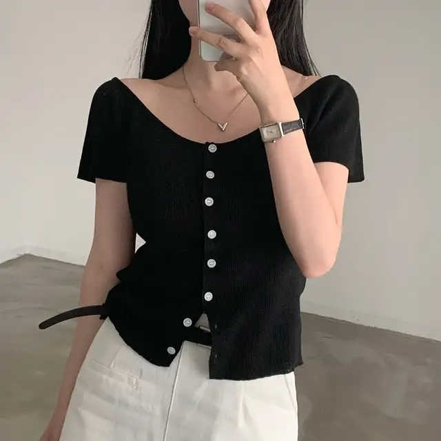 V넥 오프숄더 니트 상세 이미지 72