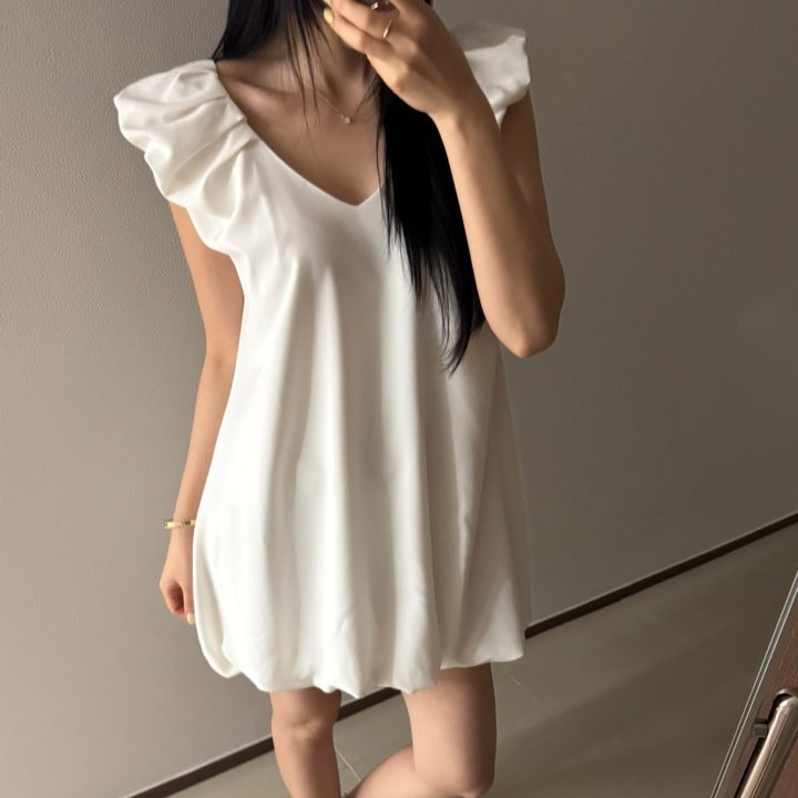 한국 chic 여름 새로운 ins 귀여운 Feifei 소매 달콤함 꽃밭 드레스