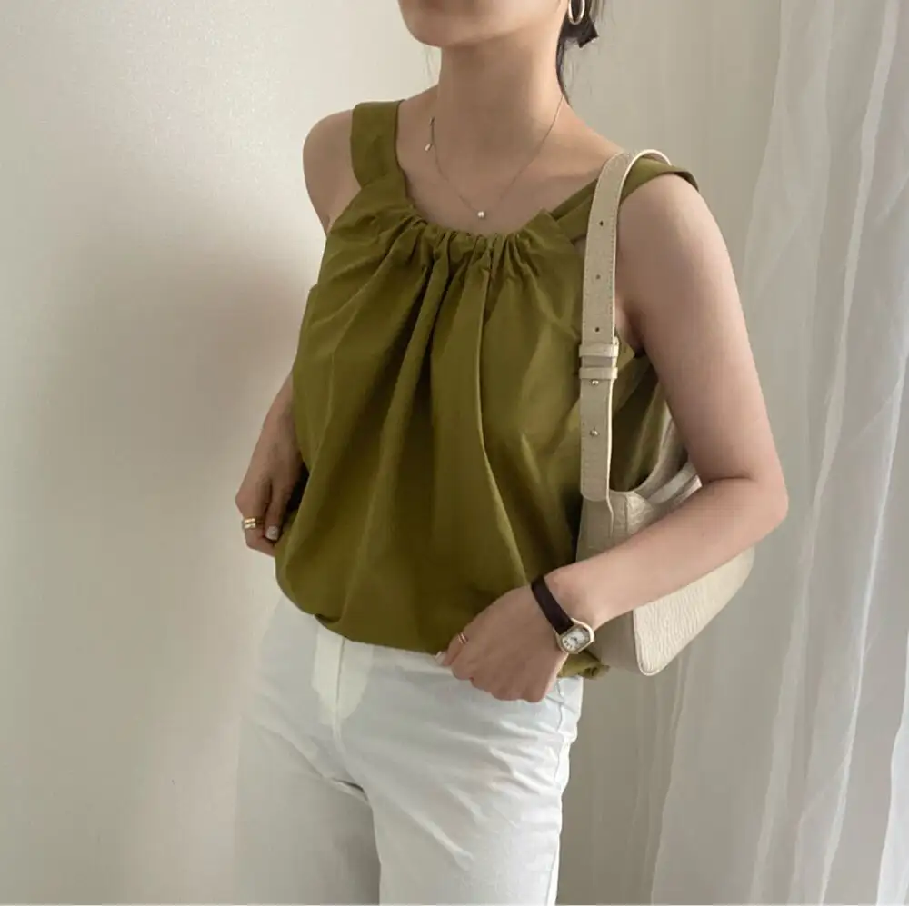 프렌치 홀터넥 슬리브리스 상세 이미지 1