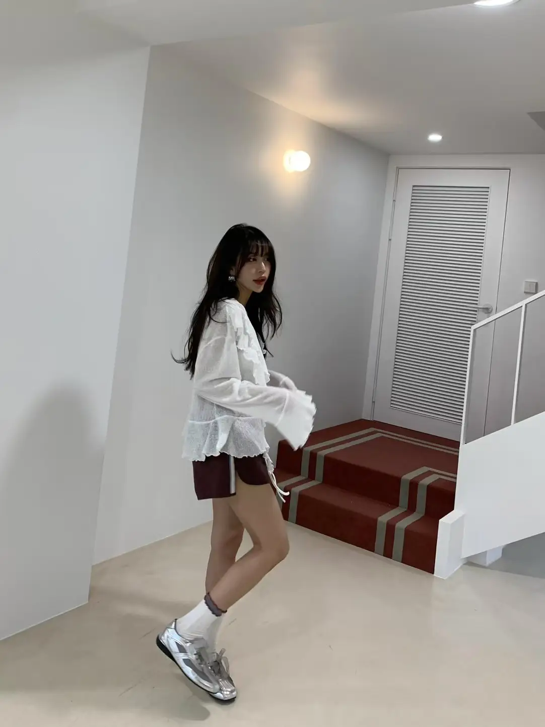 러블리 V넥 끈 디테일 긴소매 가디건 상세 이미지 15