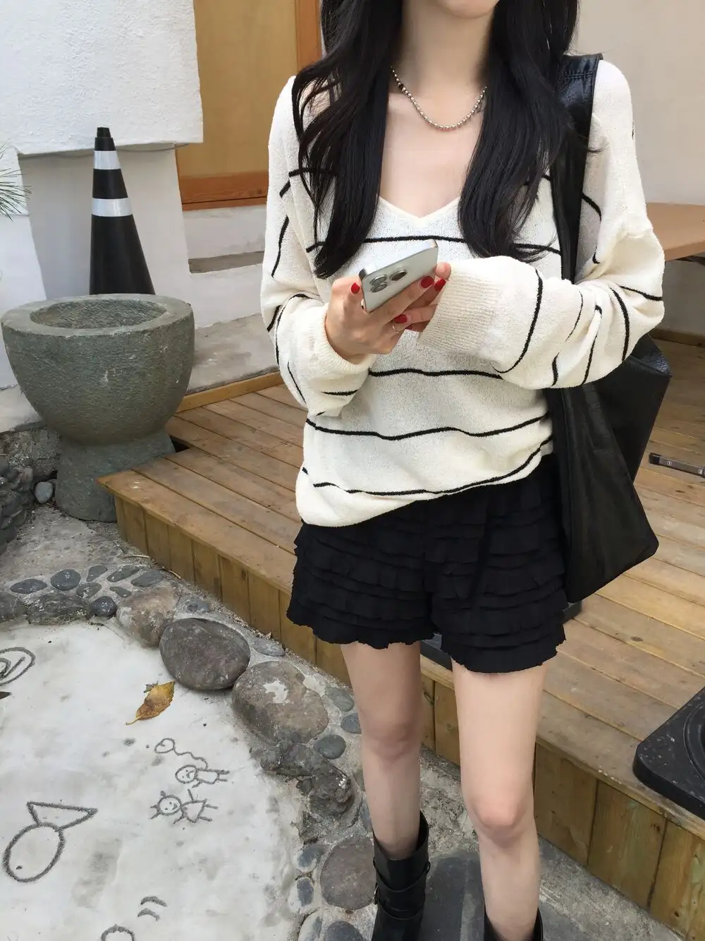 프렌치 백홀 스트라이프 니트 상세 이미지 41