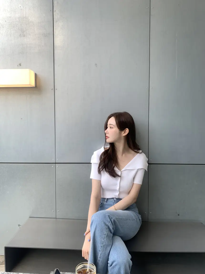 오프숄더 반소매 니트 상세 이미지 36