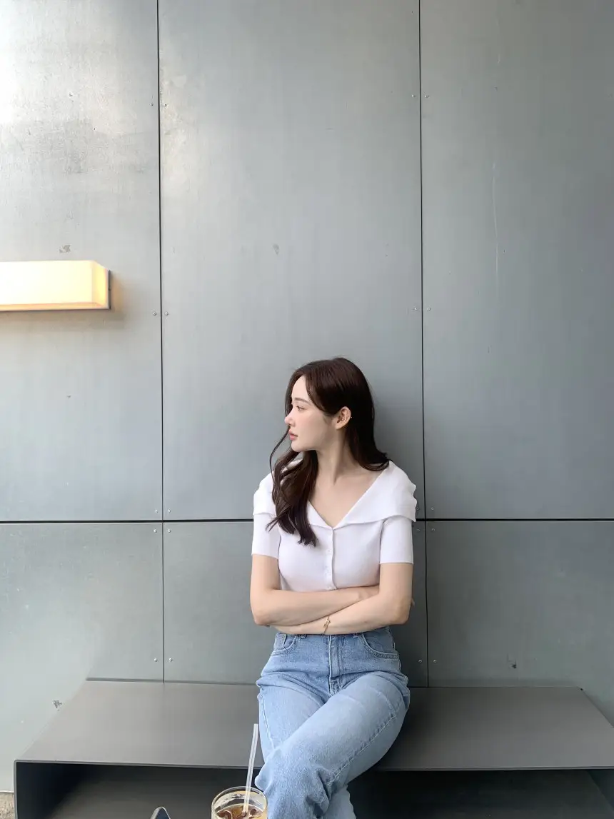 오프숄더 반소매 니트 상세 이미지 38