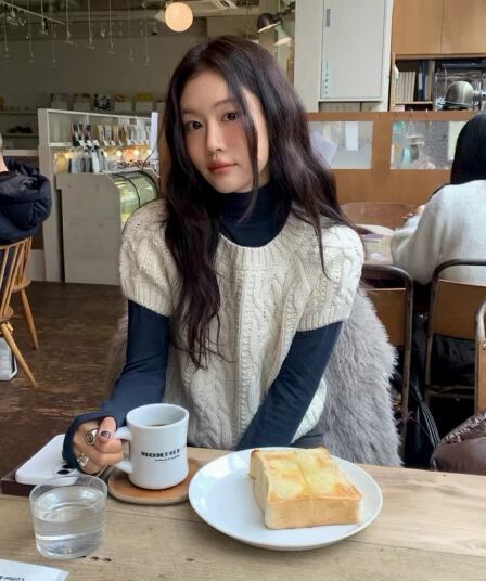있음 선적 한국 chic 가을 라운드 넥 단색 꽈배기 슬림해 보이는 반팔 니트 스웨터