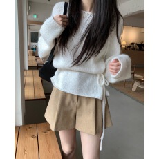 批发已出货尺码更新韩国chic<b class='q'>秋</b>冬新款 ins 甜美系腰带毛衣衫