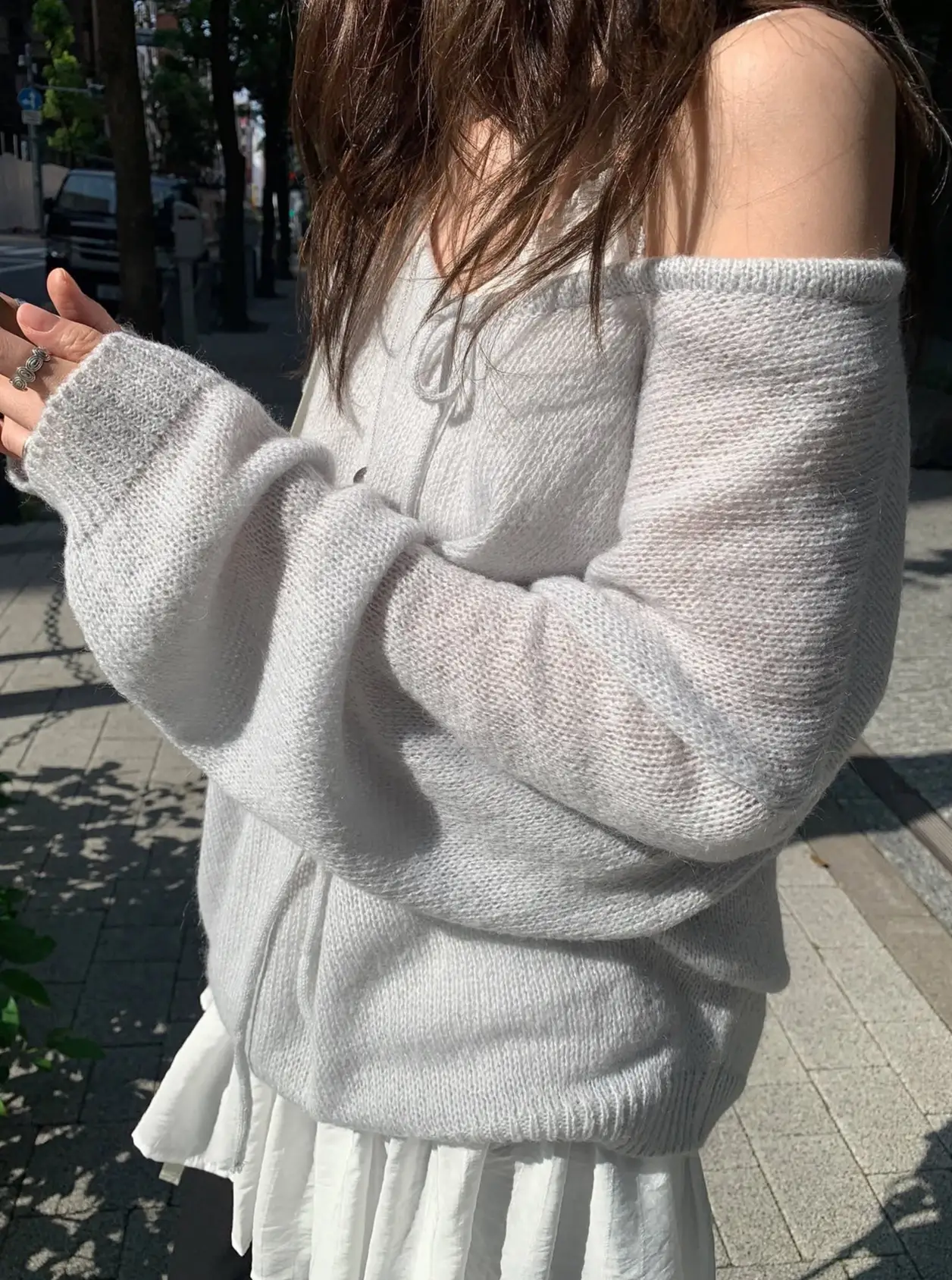 넥타이 디테일 니트 상세 이미지 3