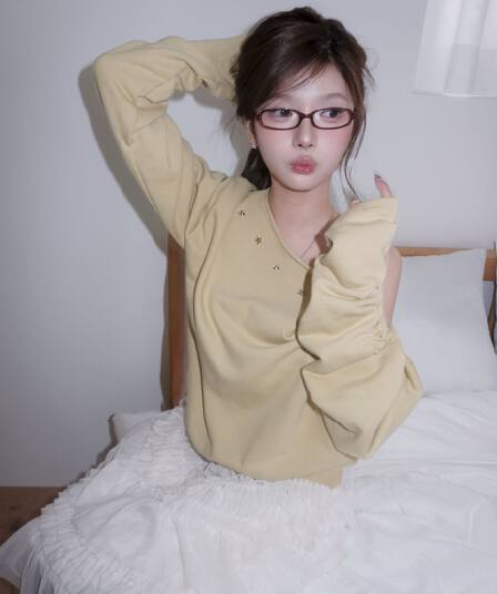 한국 chic 가을 새로운 한 부서 리우 딩 별 오프숄더 긴팔 후드티