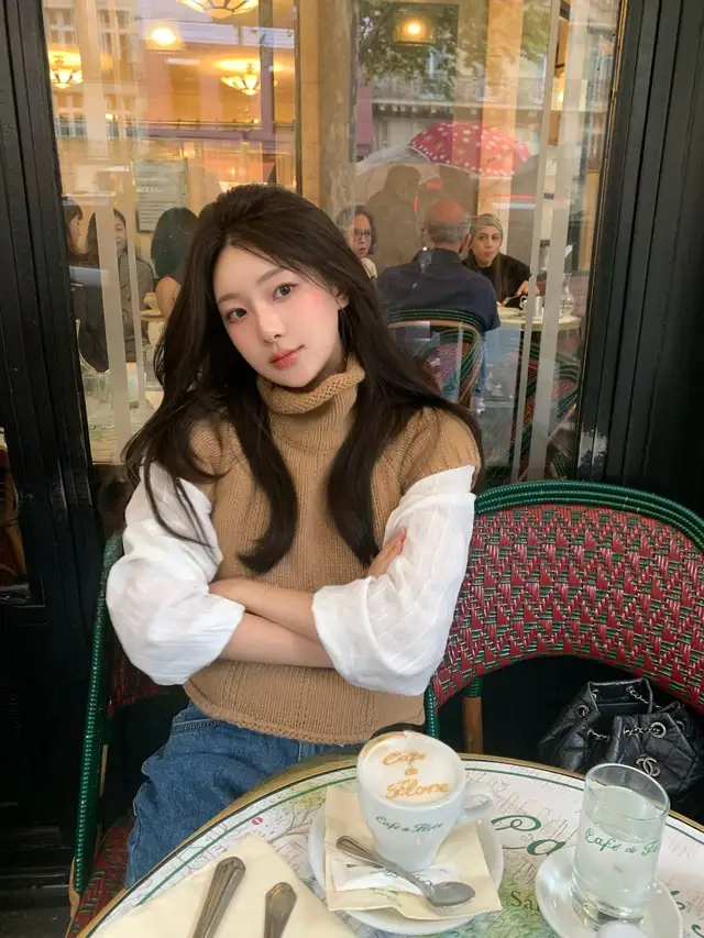 스탠드 칼라 반소매 니트 (3color) 상세 이미지 31