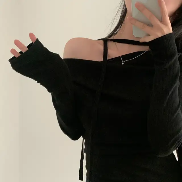 레트로 오프숄더 긴소매 티셔츠 (4color) 상세 이미지 60