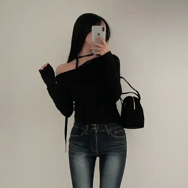 레트로 오프숄더 긴소매 티셔츠 (4color) 상세 이미지 62
