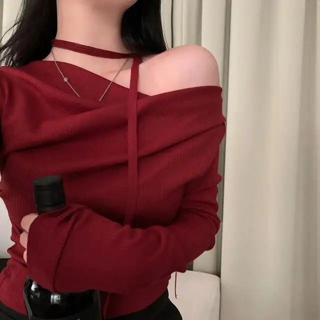레트로 오프숄더 긴소매 티셔츠 (4color) 상세 이미지 78