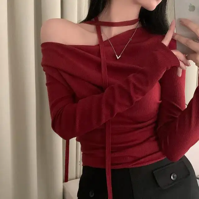 레트로 오프숄더 긴소매 티셔츠 (4color) 상세 이미지 81