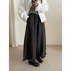 批发2025秋季新款韩系复古花苞毛呢阔腿裤女松弛感九分休闲裤