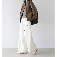 批发高腰休闲裤阔腿裤女25秋季新款时尚日系长裤韩版简约直筒阔腿裤