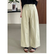 批发洗水棉卷边九分休闲裤女老钱风慵懒松弛感阔腿裤长裤白色洋气<b class='q'>裤子</b>