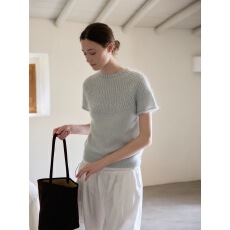 批发Nice people2026AW 空气感<b class='q'>马海毛</b>飞飞袖温柔罗纹针织短袖上衣