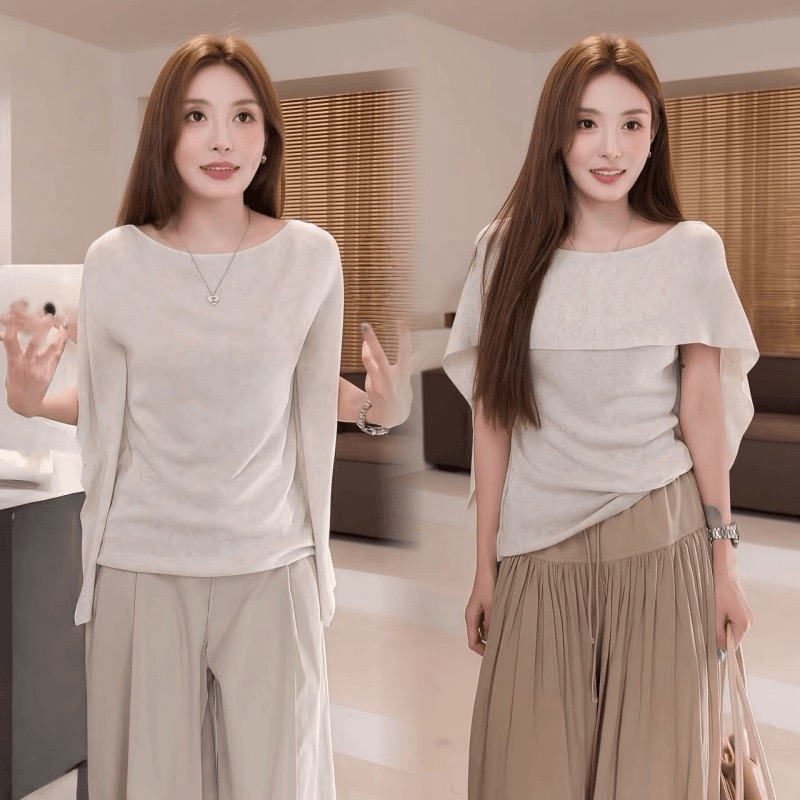 moprobably 리 줘 Connaught 아름다움 여단 품격 망토 페이크 레이어드 반팔 티셔츠 여름 캐주얼 맨위