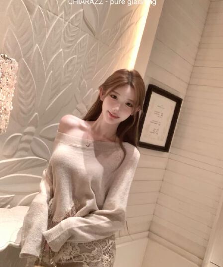 수영장 자오 짜오 chiarazz 빛 요리 한 중력 es 양모 모헤어 오트밀 색상 레이스 니트 스웨터