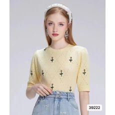 批发韩系ootd镂空绣花圆领针织上衣女2026春夏新ins潮<b class='q'>文艺</b>清新时尚瘦M