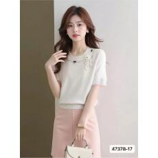 批发韩系ootd珍珠花朵针织上衣淑女甜美百搭2026春<b class='q'>夏</b>新ins潮chic通勤M