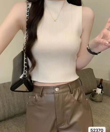 차가운 핫걸 작은 터틀넥 니트 인터넷 색상 조끼 2026 봄 아모이 ins 트렌디 한 부서 ootd 패션 다크 슬림해 보이는 m