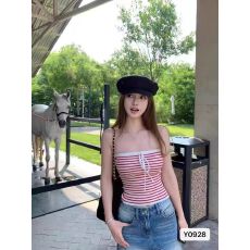 批发酷辣妹条纹挂脖条纹针织背心2026春夏新ins潮韩日系ootd甜美可爱N