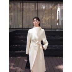 批发高级感<b class='q'>双面</b><b class='q'>羊绒</b><b class='q'>大衣</b>女中长款2025秋冬新款立领赫本风过膝毛呢外套