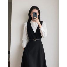 批发深秋冬<b class='q'>女装</b>新款气质时尚洋气知性优雅背心连衣裙子套装内搭通勤<b class='q'>ol</b>