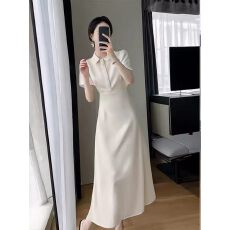 批发法式端庄大气正式场合<b class='q'>白色</b><b class='q'>连衣裙</b>夏气质名媛高端女神范高级感长裙