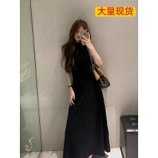批发法式气质黑色<b class='q'>背心</b>连衣裙子女夏季2026新款包臀裙特别漂亮掐腰长裙