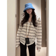 批发大码胖mm<b class='q'>长袖</b>连帽条纹开衫T恤女夏季韩系慵懒<b class='q'>防晒衣</b>春季薄款外套
