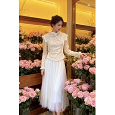 批发新中式国风毛毛立领修身丝绒衬衫女2025冬韩版气质加绒打底衫上衣