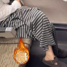 批发孕妇裤子秋季外穿条纹阔腿裤春秋装不勒肚子2025新款孕期打底长裤