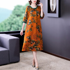 批发连衣裙2025秋仿香云纱高档中年妈妈改良<b class='q'>旗袍</b>温柔风气质爆款中长裙