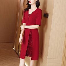 批发中年妈妈<b class='q'>装</b>晚礼服<b class='q'>裙</b>女2025新款酒红色高端气质喜婆婆婚宴丈母娘裙