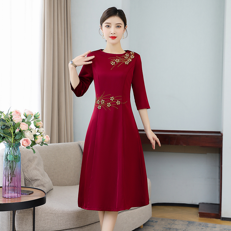 MY70163# 准婆婆参加婚礼结婚妈妈礼服高贵洋气丈母娘婚宴服气质洋气连...