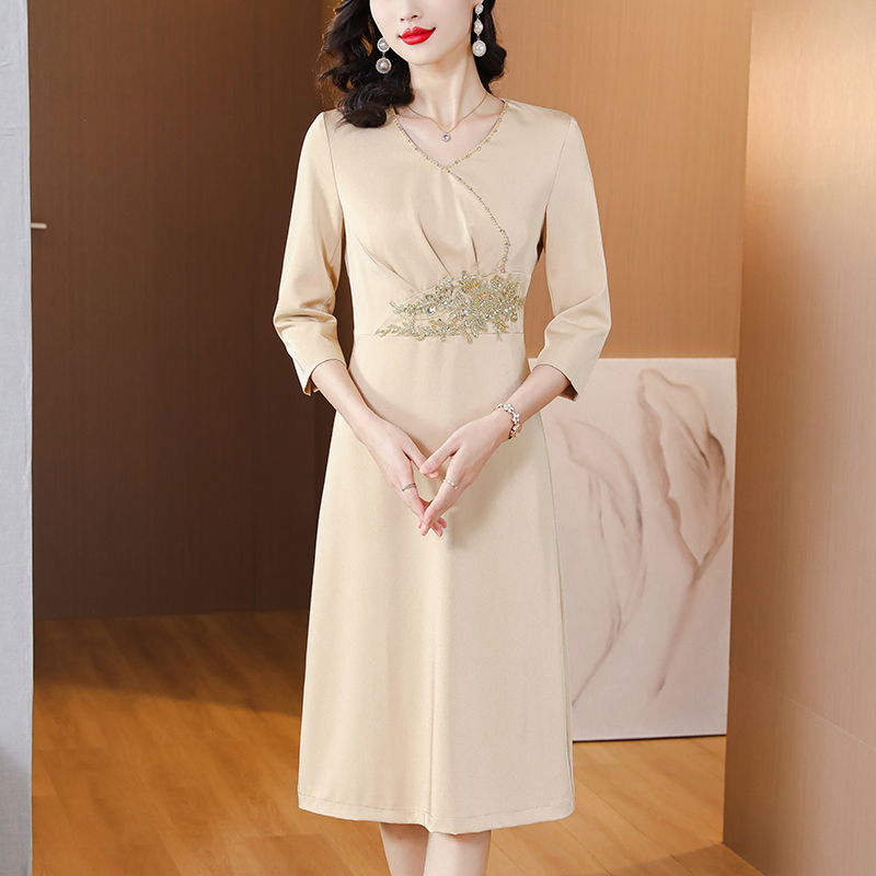 MY70160# 新款优雅气质宴婚礼准婆婆礼服裙高贵时尚日常宴会连衣裙女裝...
