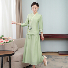 批发汉服女新中式复古日常2026年新款春季改良版旗袍式<b class='q'>连衣裙</b>假两件套