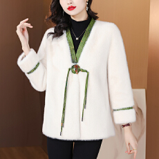 批发金貂绒女2026新中国风仿水貂<b class='q'>皮草</b>貂皮大衣<b class='q'>海宁</b>皮毛一体外套羊剪绒