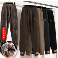 批发加绒加厚<b class='q'>哈伦裤</b>秋冬季新款<b class='q'>大码</b>百搭高腰显瘦宽松休闲保暖束脚卫裤