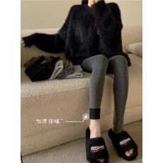 批发加绒加厚灰色打底裤女夏季外穿2025新款连脚裤袜修身秋冬踩脚裤子