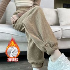 批发工装裤厚款女春秋新款休闲裤百搭哈伦萝卜裤<b class='q'>运动</b>秋冬款卫裤束脚裤